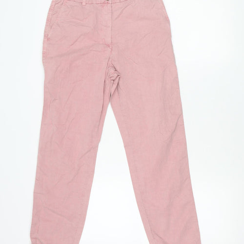 Marks and Spencer Women’s Pink Chino Trousers Size 6 Regular Cotton