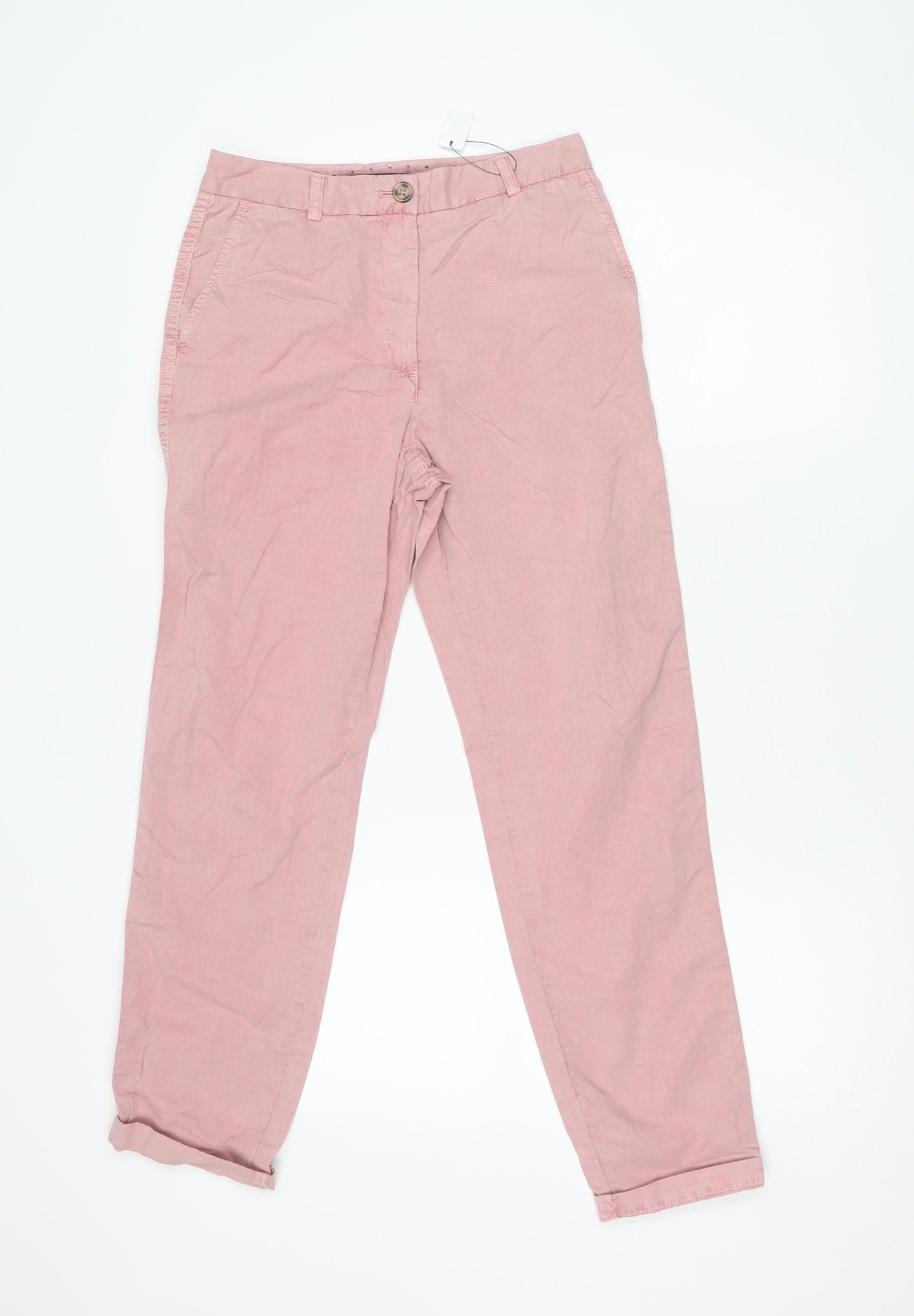 Marks and Spencer Women’s Pink Chino Trousers Size 6 Regular Cotton