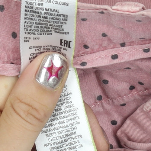 Marks and Spencer Women’s Pink Chino Trousers Size 6 Regular Cotton