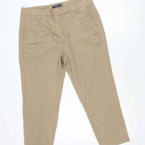 Marks and Spencer Womens Beige Chino Trousers Size 14 Straight Leg
