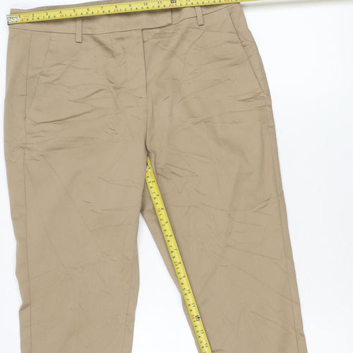 Marks and Spencer Womens Beige Chino Trousers Size 14 Straight Leg