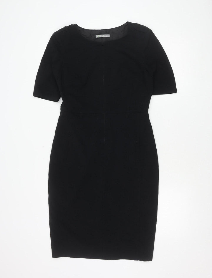 Marks and Spencer Women’s Black Sheath Dress Size 8 Knee Length Workwear