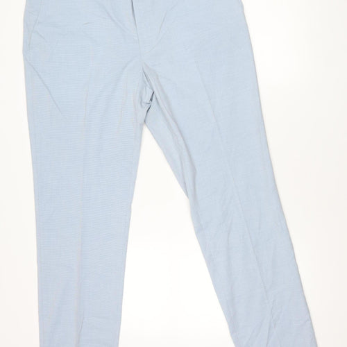 Marks and Spencer Men's Blue Slim Fit Dress Trousers 38x33