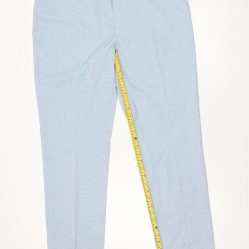Marks and Spencer Men's Blue Slim Fit Dress Trousers 38x33