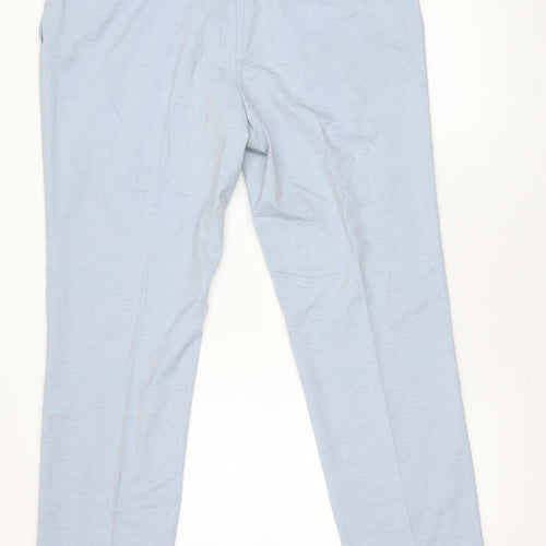 Marks and Spencer Men's Blue Slim Fit Dress Trousers 38x33