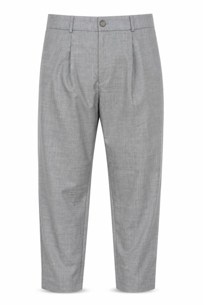 Front view of Marks & Spencer Men’s Grey 16 Regular Dress Pants Straight Leg