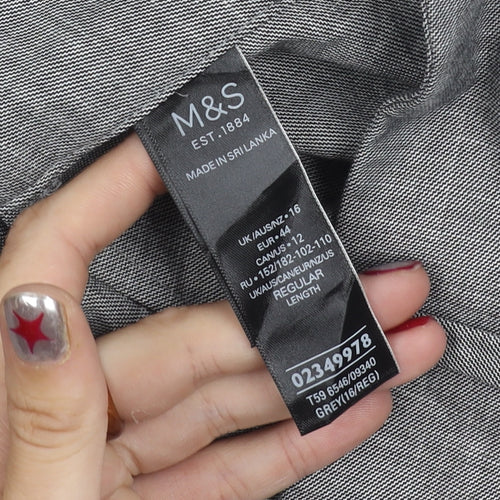 Marks and Spencer Men’s Grey 16 Regular Dress Pants Straight Leg