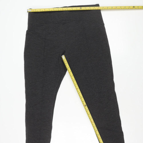 Marks and Spencer Women’s Black Herringbone Elastic Waist Trousers Size 16