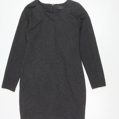 Zara Women’s Grey Bodycon Knit Knee Length Dress L