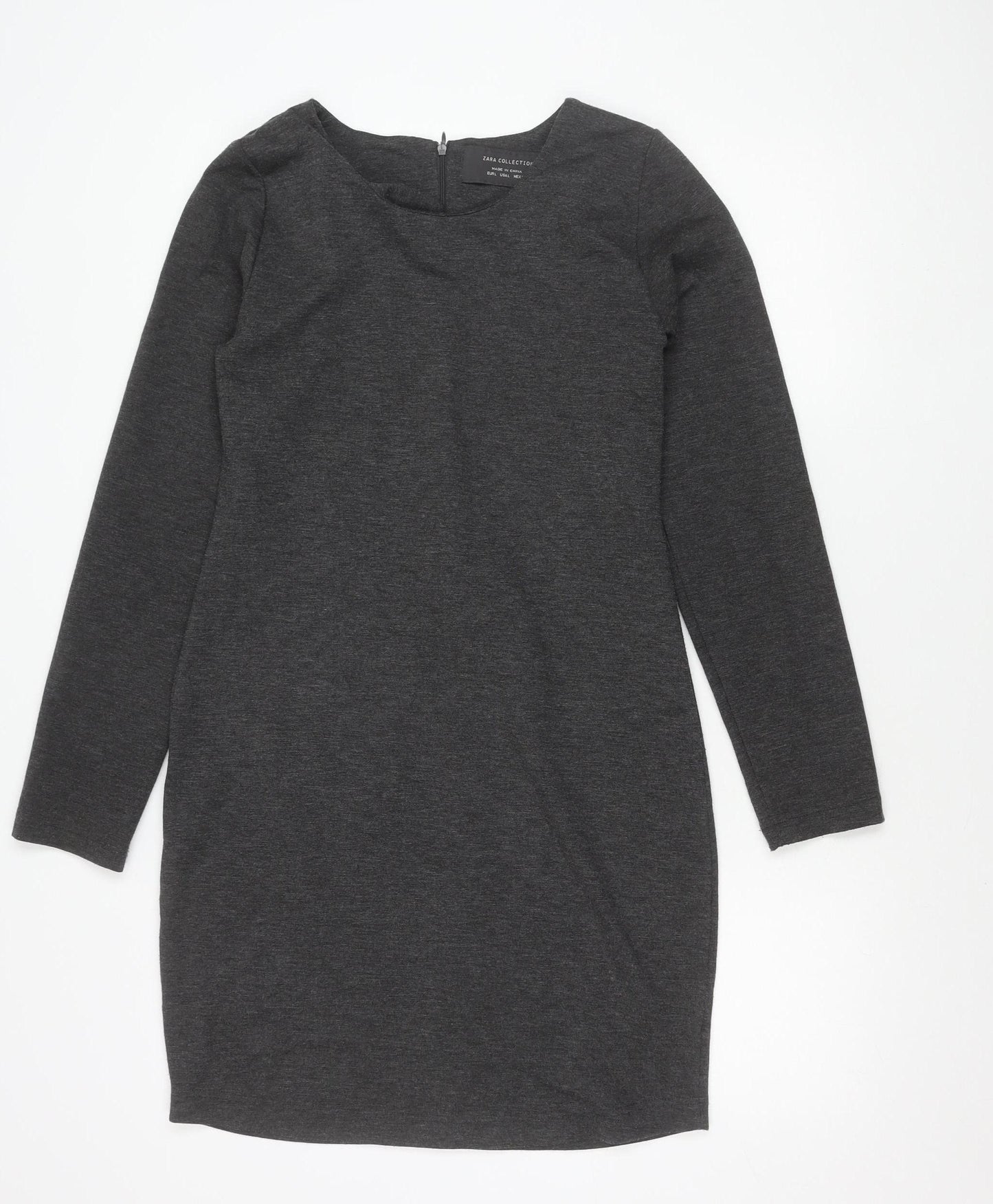 Zara Women’s Grey Bodycon Knit Knee Length Dress L
