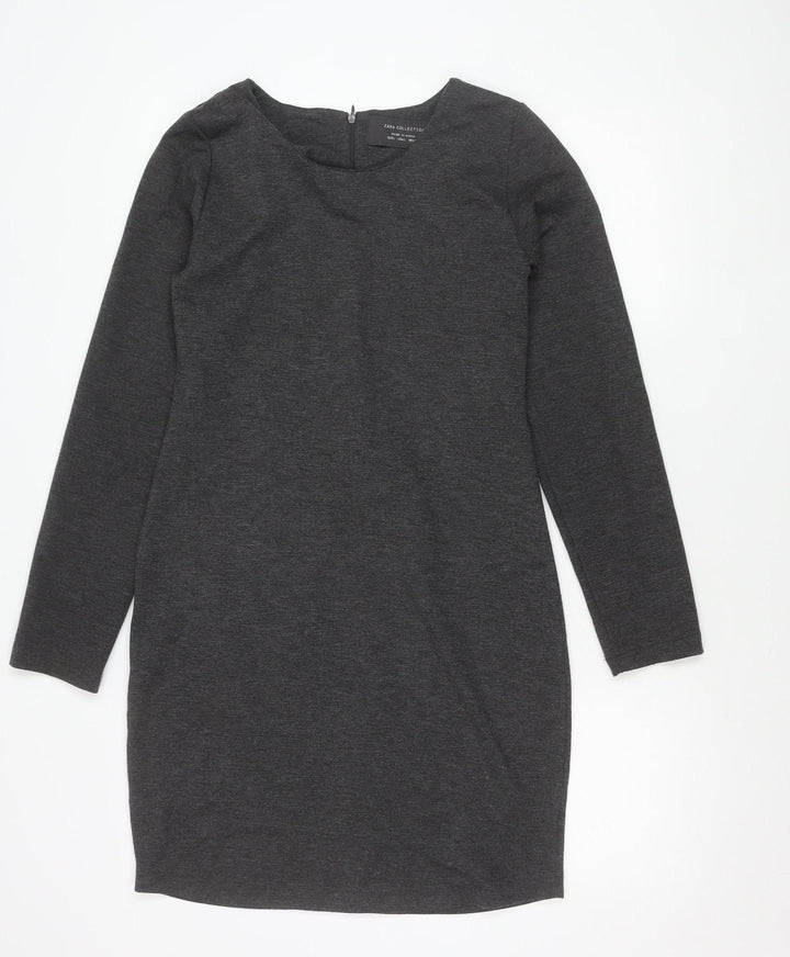 Zara Women’s Grey Bodycon Knit Knee Length Dress L