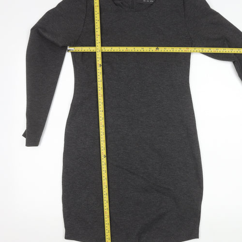 Zara Women’s Grey Bodycon Knit Knee Length Dress L