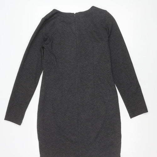 Zara Women’s Grey Bodycon Knit Knee Length Dress L