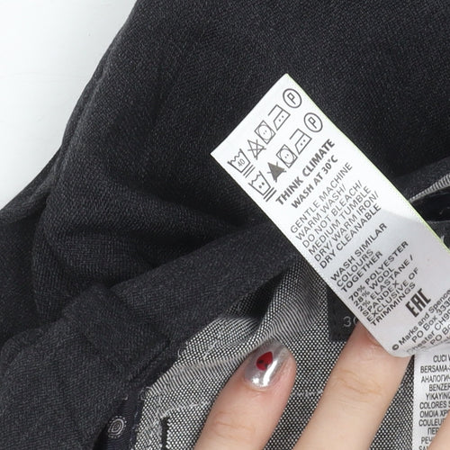 Marks and Spencer Men's Grey Slim Fit Dress Pants 30W 31L