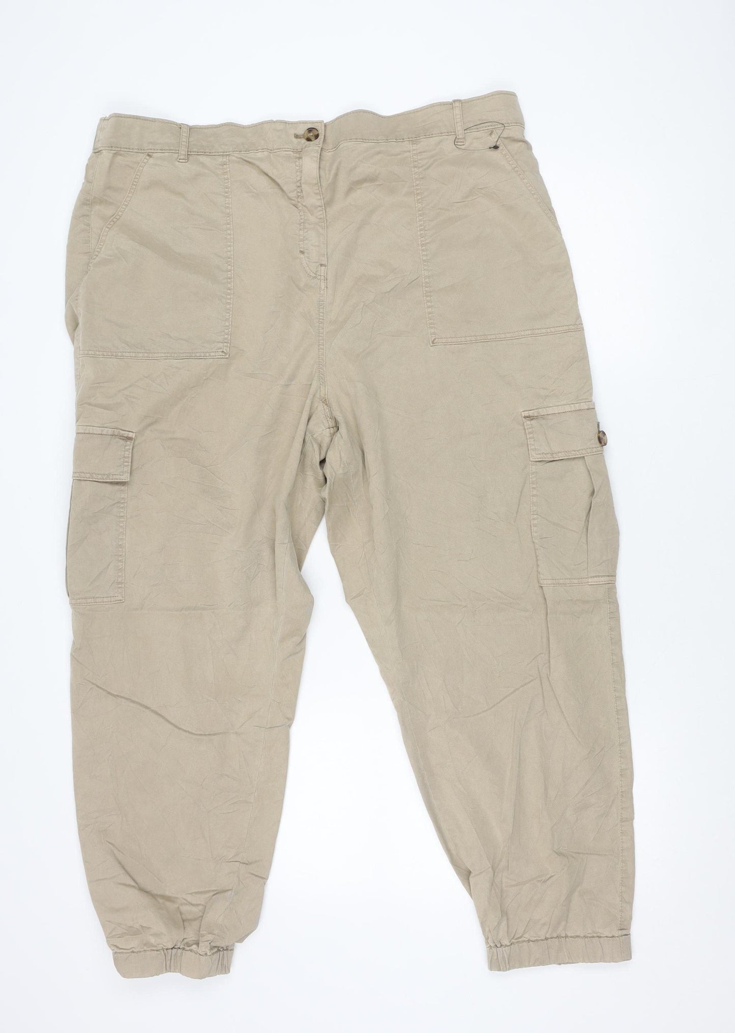 Marks and Spencer Womens Brown Size 22 Cargo Trousers