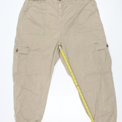 Marks and Spencer Womens Brown Size 22 Cargo Trousers
