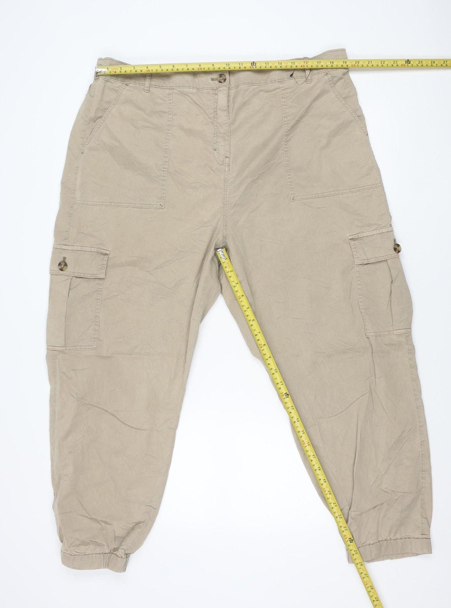 Marks and Spencer Womens Brown Size 22 Cargo Trousers