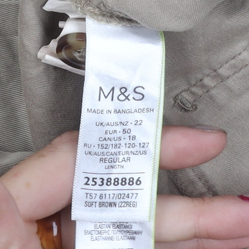 Marks and Spencer Womens Brown Size 22 Cargo Trousers