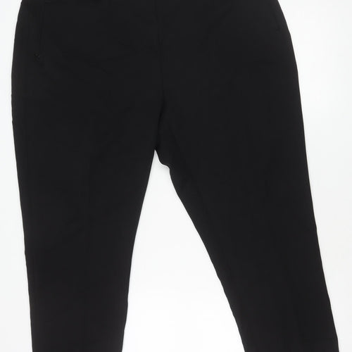 Marks and Spencer Men's Black Size 20 Regular Fit Straight Trousers