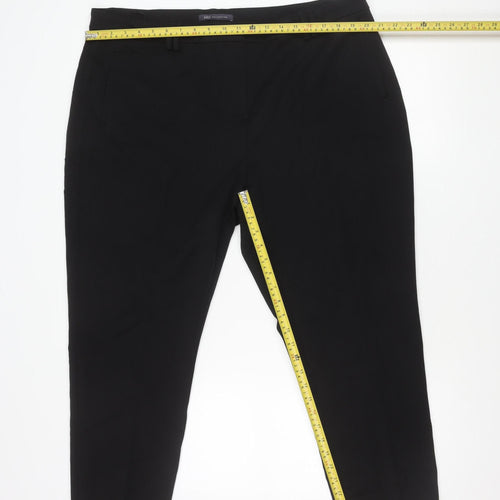 Marks and Spencer Men's Black Size 20 Regular Fit Straight Trousers