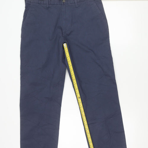 Marks and Spencer Men's Blue Regular Fit Chino Trousers 34W 31L