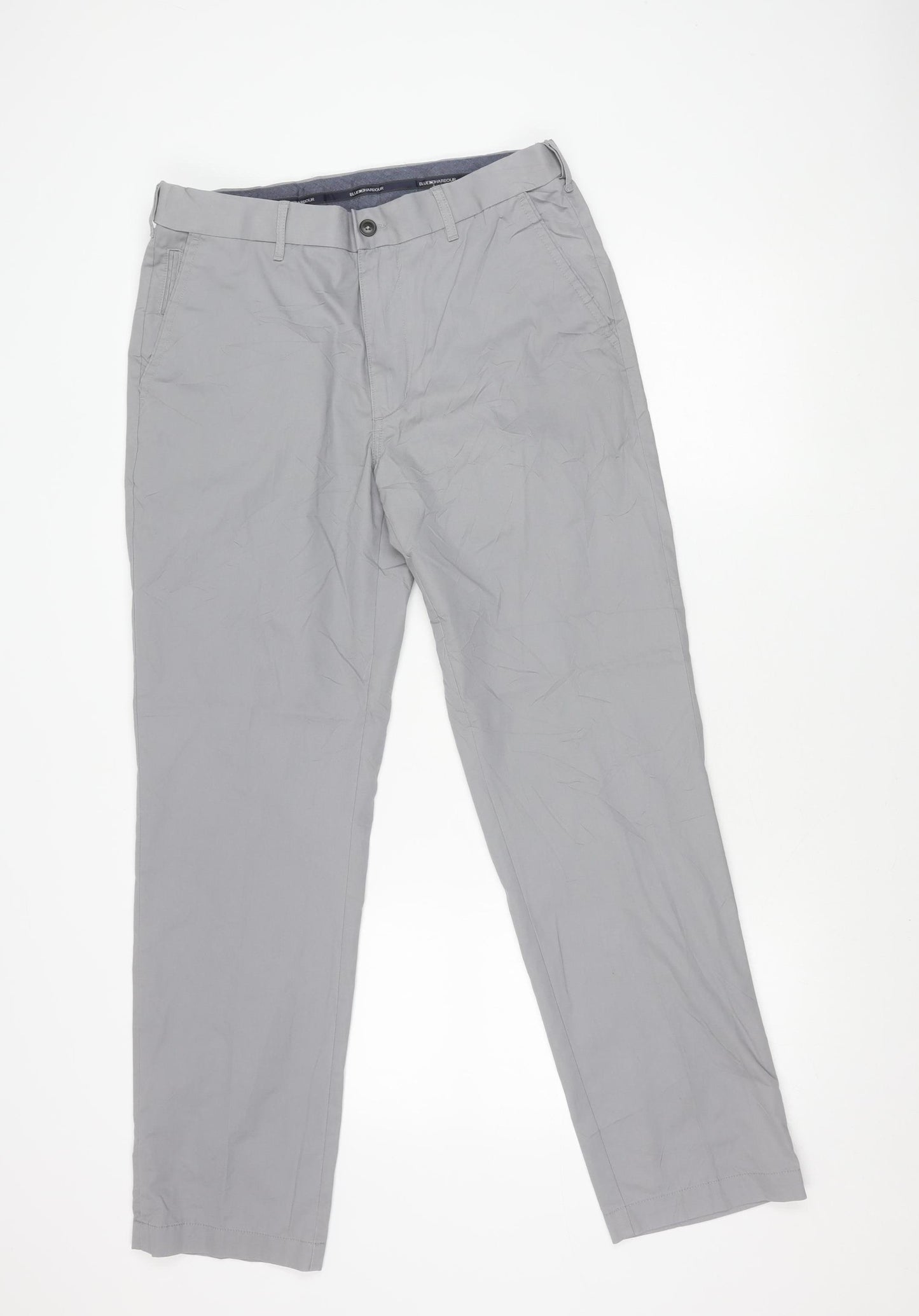 Marks and Spencer Men's Grey Regular Fit Chino Trousers 32W 31L