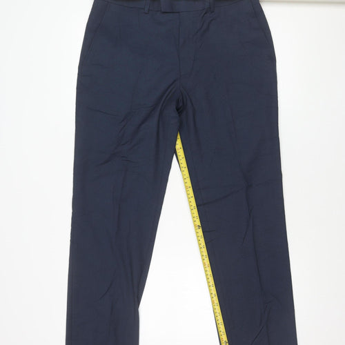Marks and Spencer Men’s Blue Slim Fit Trousers 34x33 Business Formal
