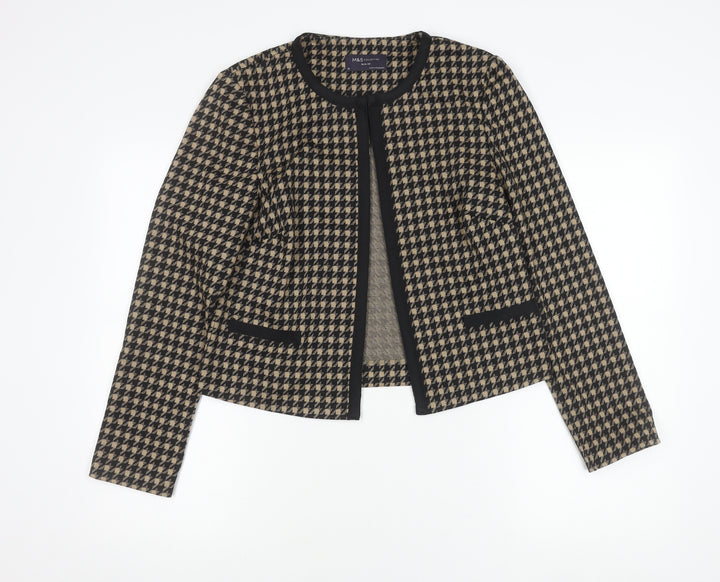 Marks and Spencer Women’s Black Houndstooth Slim Fit Blazer Size 10