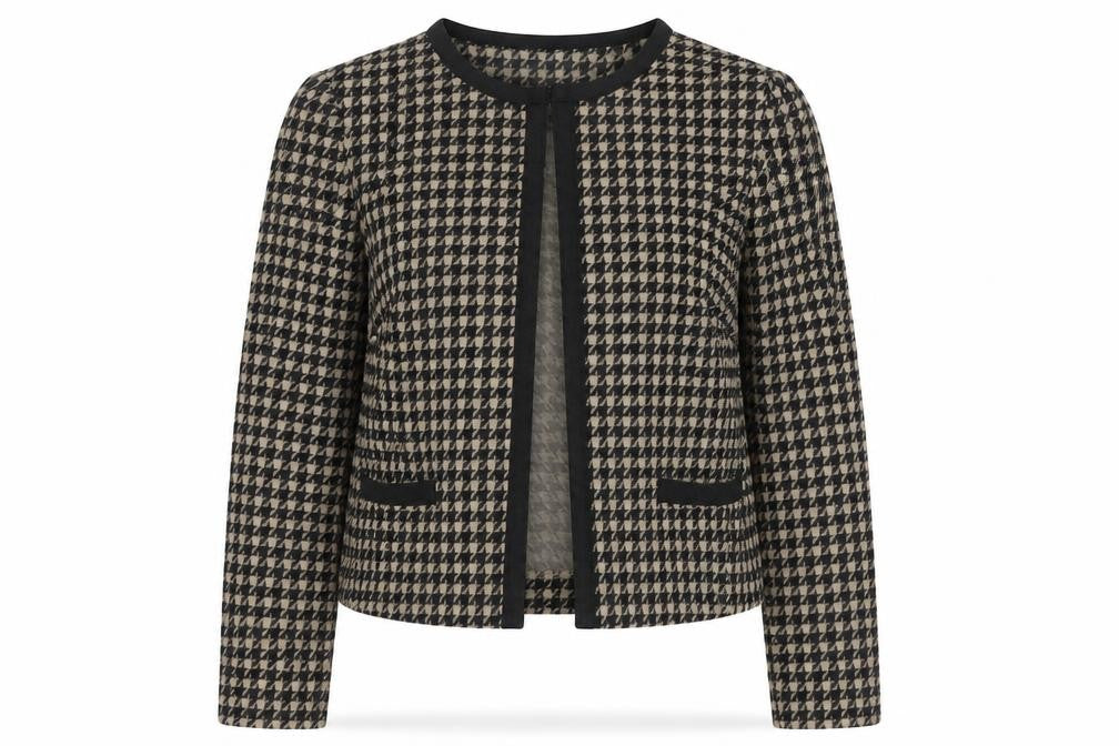 Marks and Spencer Women’s Black Houndstooth Slim Fit Blazer Size 10