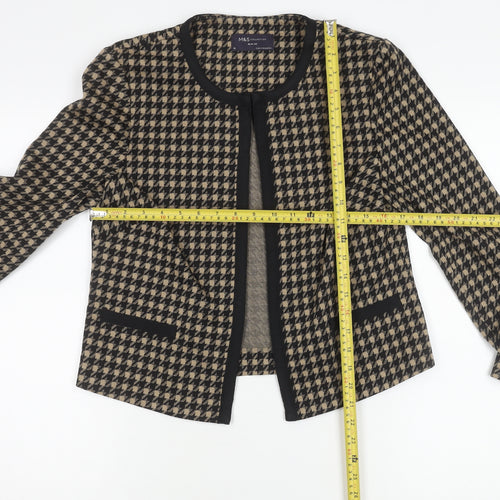 Marks and Spencer Women’s Black Houndstooth Slim Fit Blazer Size 10