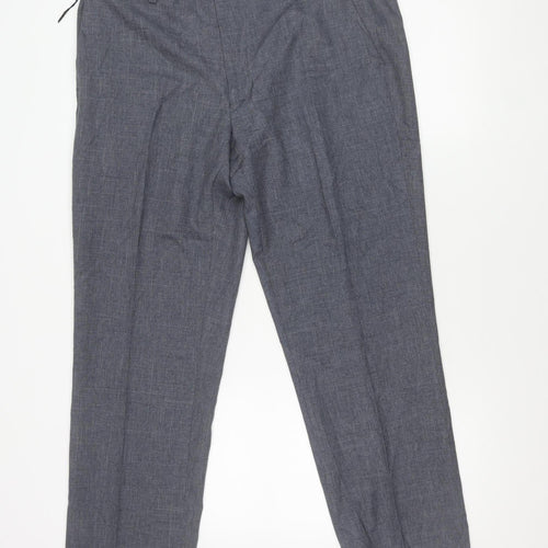 Marks and Spencer Men's Grey Chambray Trousers 36W 29L Regular Fit
