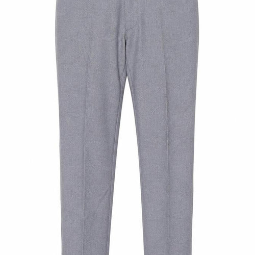 Marks and Spencer Men's Blue Check Wool Dress Pants 32x31 Slim