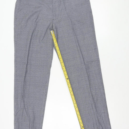 Marks and Spencer Men's Blue Check Wool Dress Pants 32x31 Slim