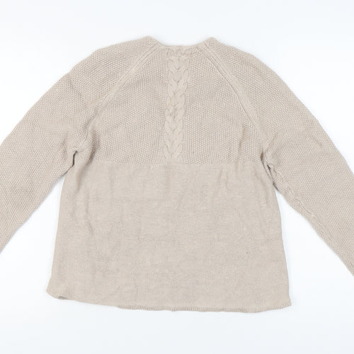 RJR John Rocha Women’s Beige Size 12 Cable-Knit Open Cardigan