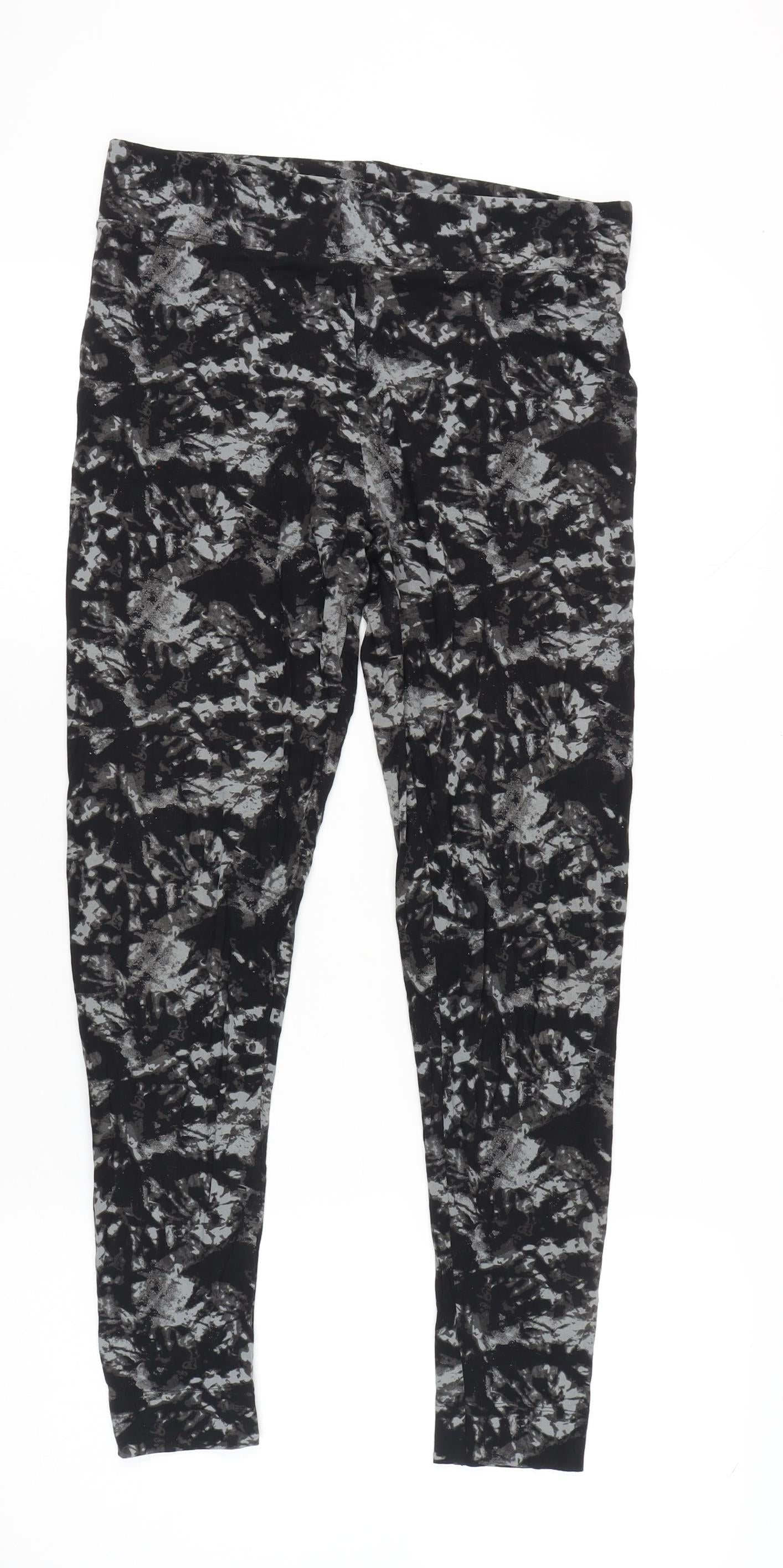 Marks and Spencer Women’s Black Abstract Print Long Leggings Size 14