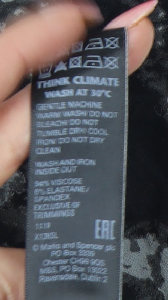 Marks and Spencer Women’s Black Abstract Print Long Leggings Size 14