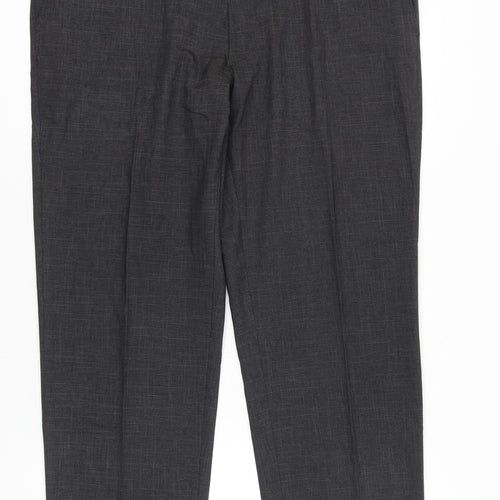 Marks and Spencer Men's Grey 42in Waist 29in Leg Tailored Dress Trousers