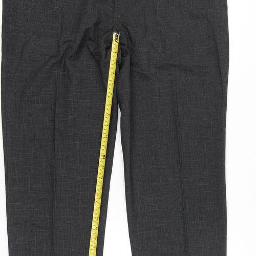 Marks and Spencer Men's Grey 42in Waist 29in Leg Tailored Dress Trousers