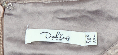 Darling London Women’s Beige A-Line Knee Length Dress Size 12