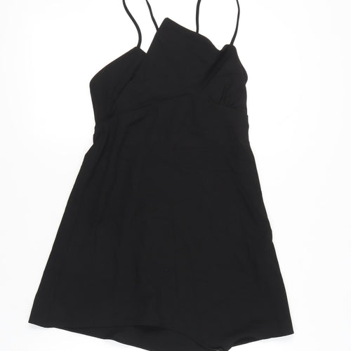 Zara Women’s Black Size 12 Slip Mini Dress V-Neck Strappy Summer Party