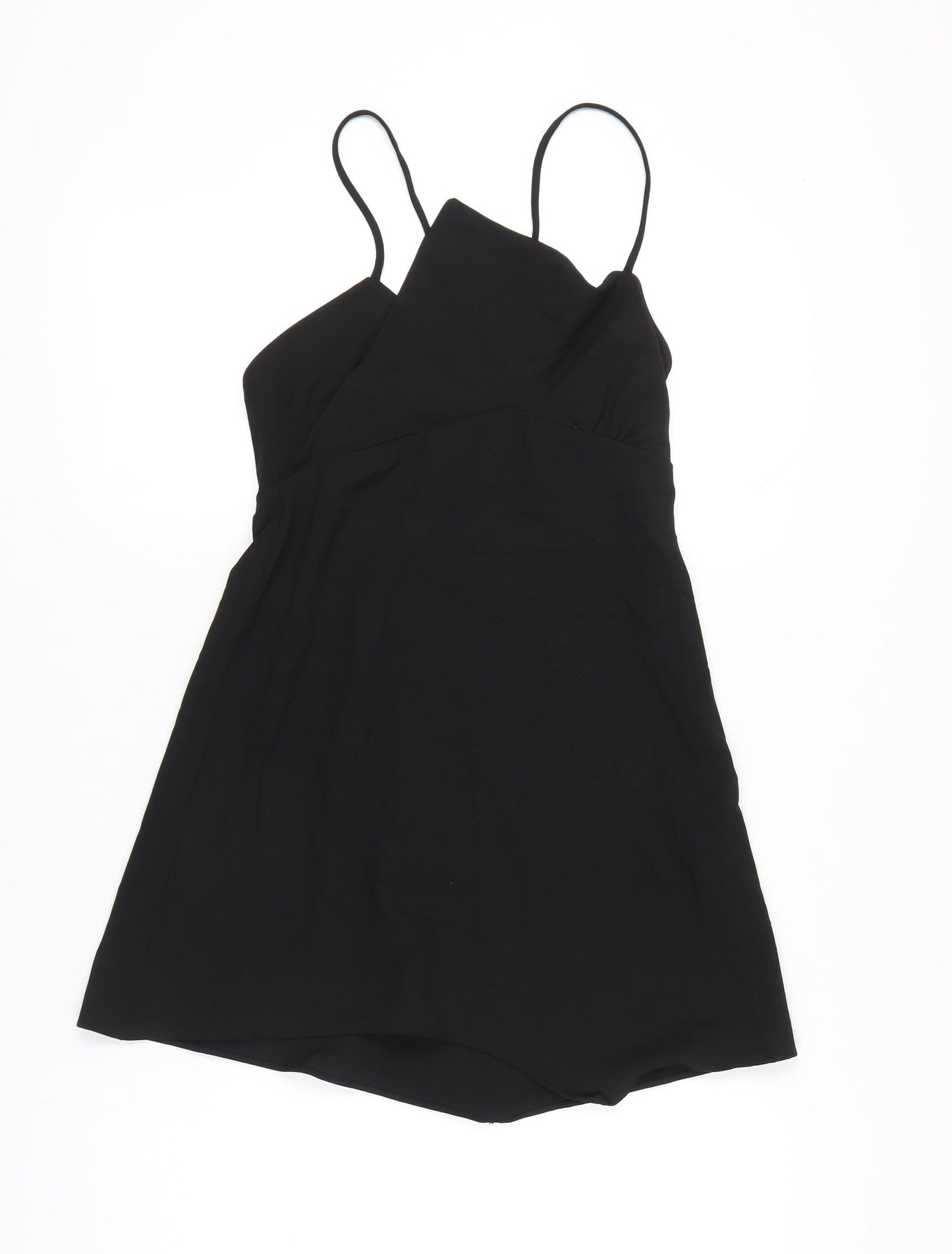 Zara Women’s Black Size 12 Slip Mini Dress V-Neck Strappy Summer Party