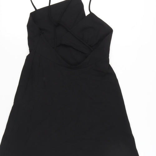 Zara Women’s Black Size 12 Slip Mini Dress V-Neck Strappy Summer Party