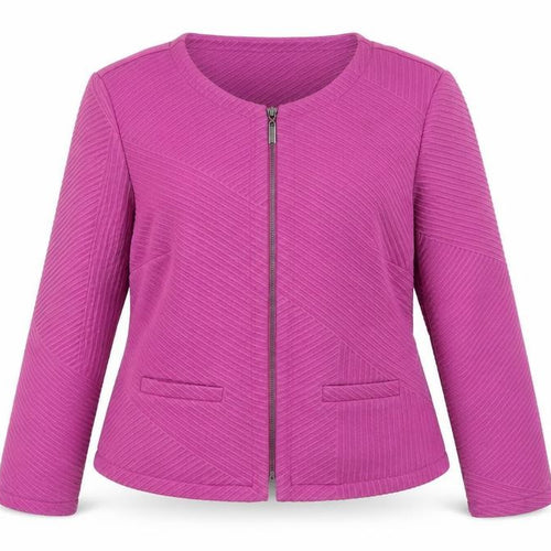 Marks and Spencer Women Pink Slim Fit Knit Zip Jacket Size 14
