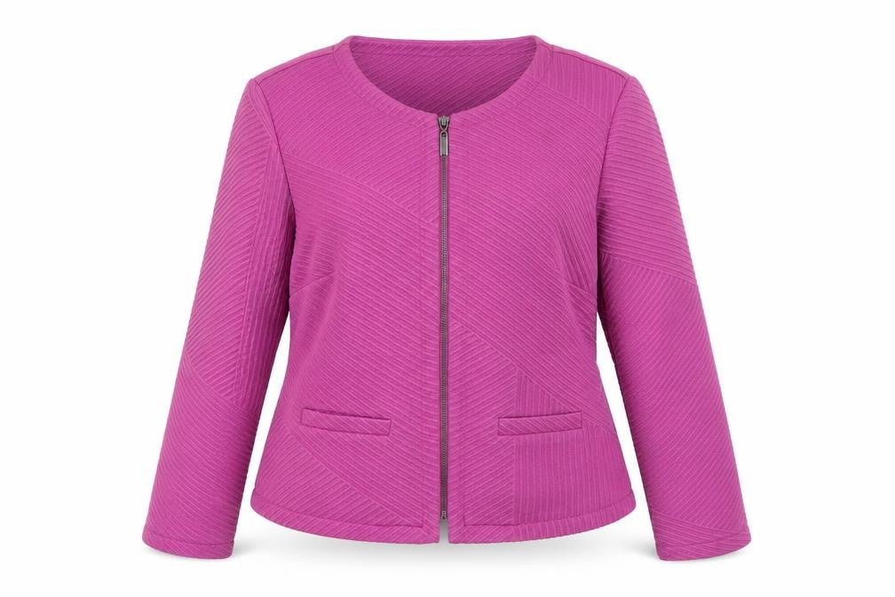 Marks and Spencer Women Pink Slim Fit Knit Zip Jacket Size 14