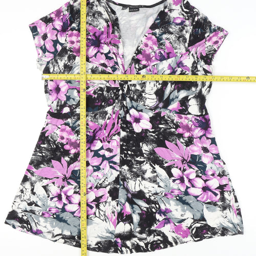 Bodyflirt Women’s Multicoloured Floral V-Neck Tunic Blouse L