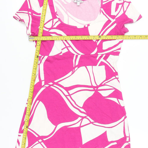 M&Co Women’s Pink Geometric Print Jersey T-Shirt Size 14