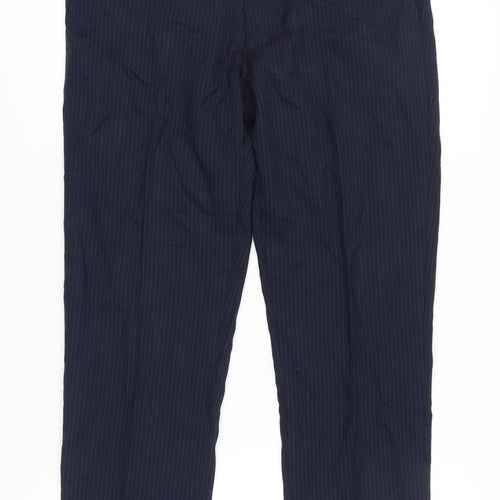 Marks and Spencer Women’s Blue Pinstripe Wool Blend Dress Pants 36R