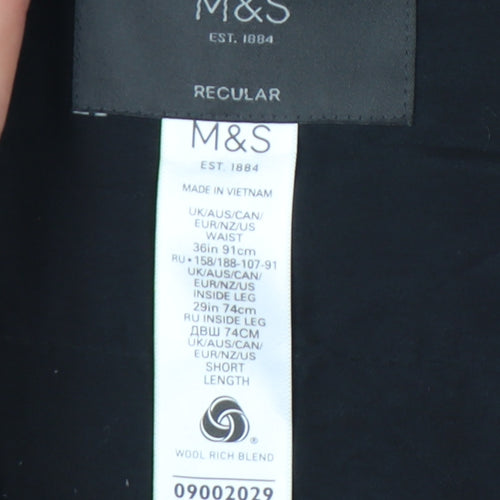 Marks and Spencer Women’s Blue Pinstripe Wool Blend Dress Pants 36R