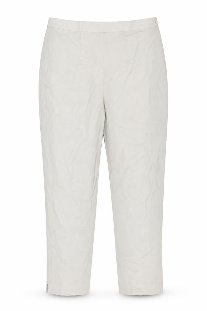 Front view of L. Pucci Women's Beige Wool Straight Leg Trousers, size 20