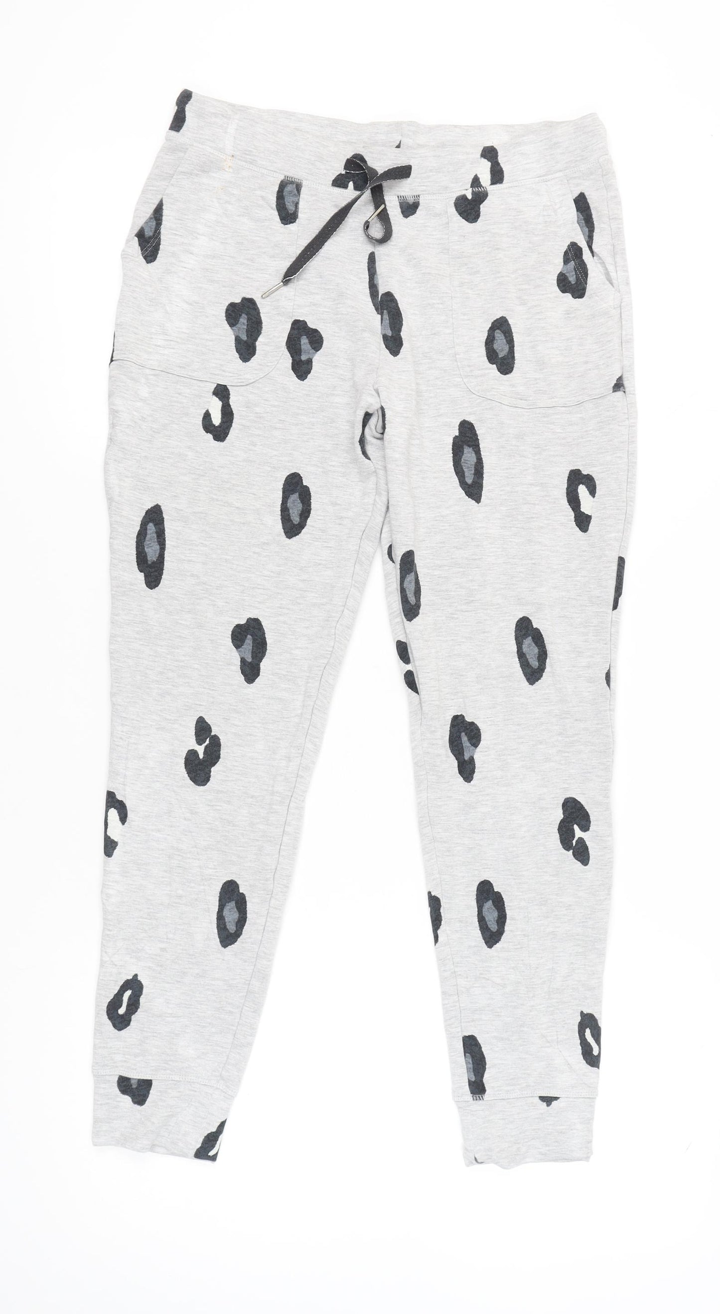 Marks and Spencer Women’s Grey Animal Print Lounge Pants Size 14 Jersey Autumn Winter